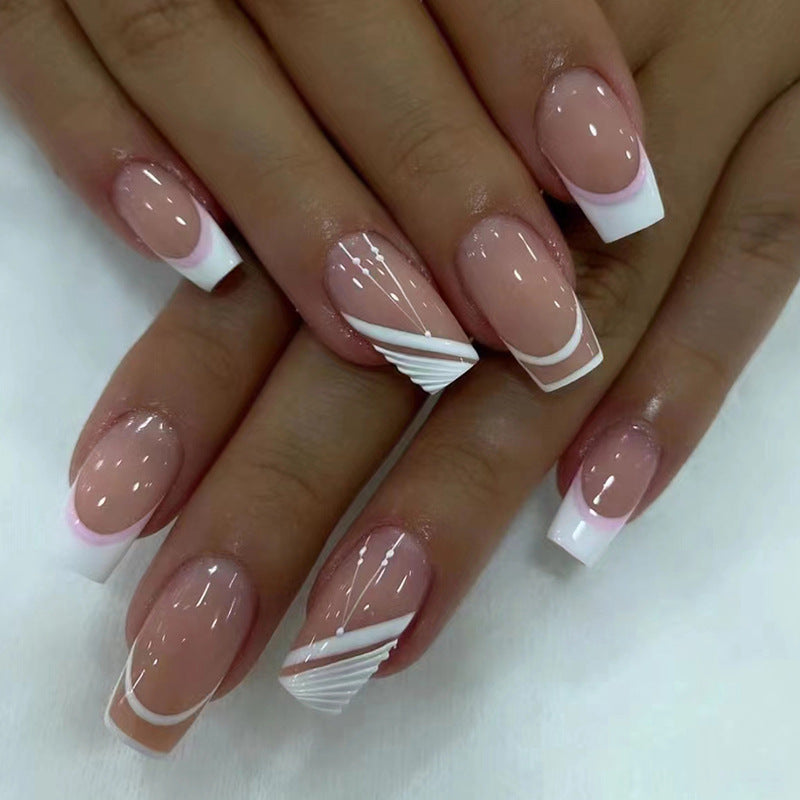 Elegant French Tip Acrylic Nail Design Stornfield