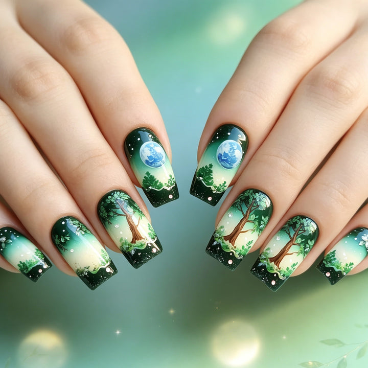 Artistic Nature-Inspired Nail Art Enhancements Stornfield