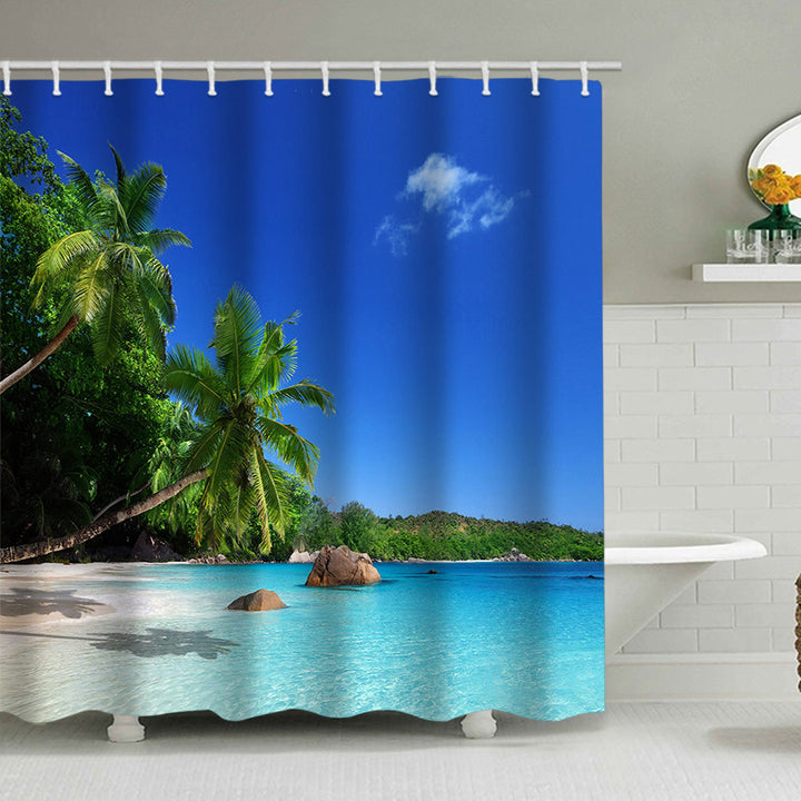 Tropical Beach Scene Shower Curtain Stornfield
