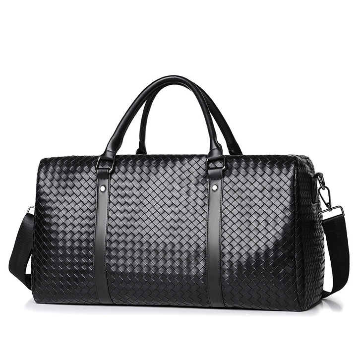 Woven Leather Weekend Duffel Bag Stornfield