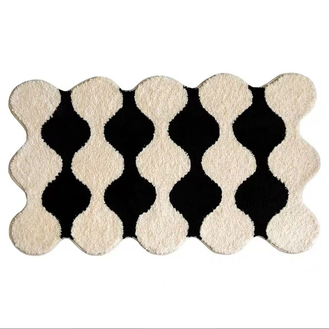 Sculpted Scalloped Plush Geometric Tufted Area Rug