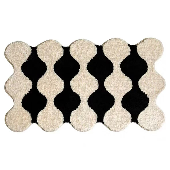 Sculpted Scalloped Plush Geometric Tufted Area Rug