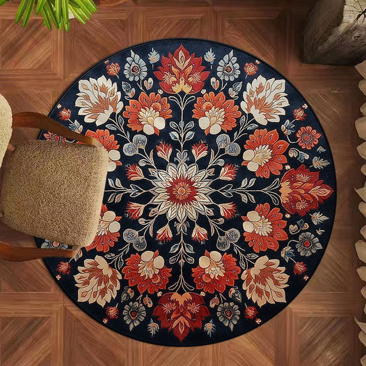 Floral Pattern Round Area Rug Stornfield