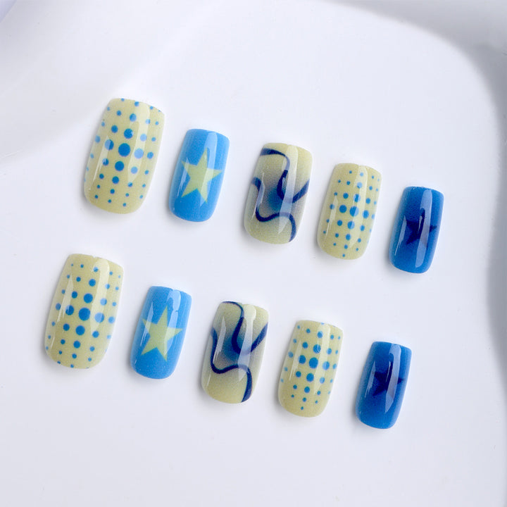 Creative Geometric and Colorful Patterns False Nails Stornfield