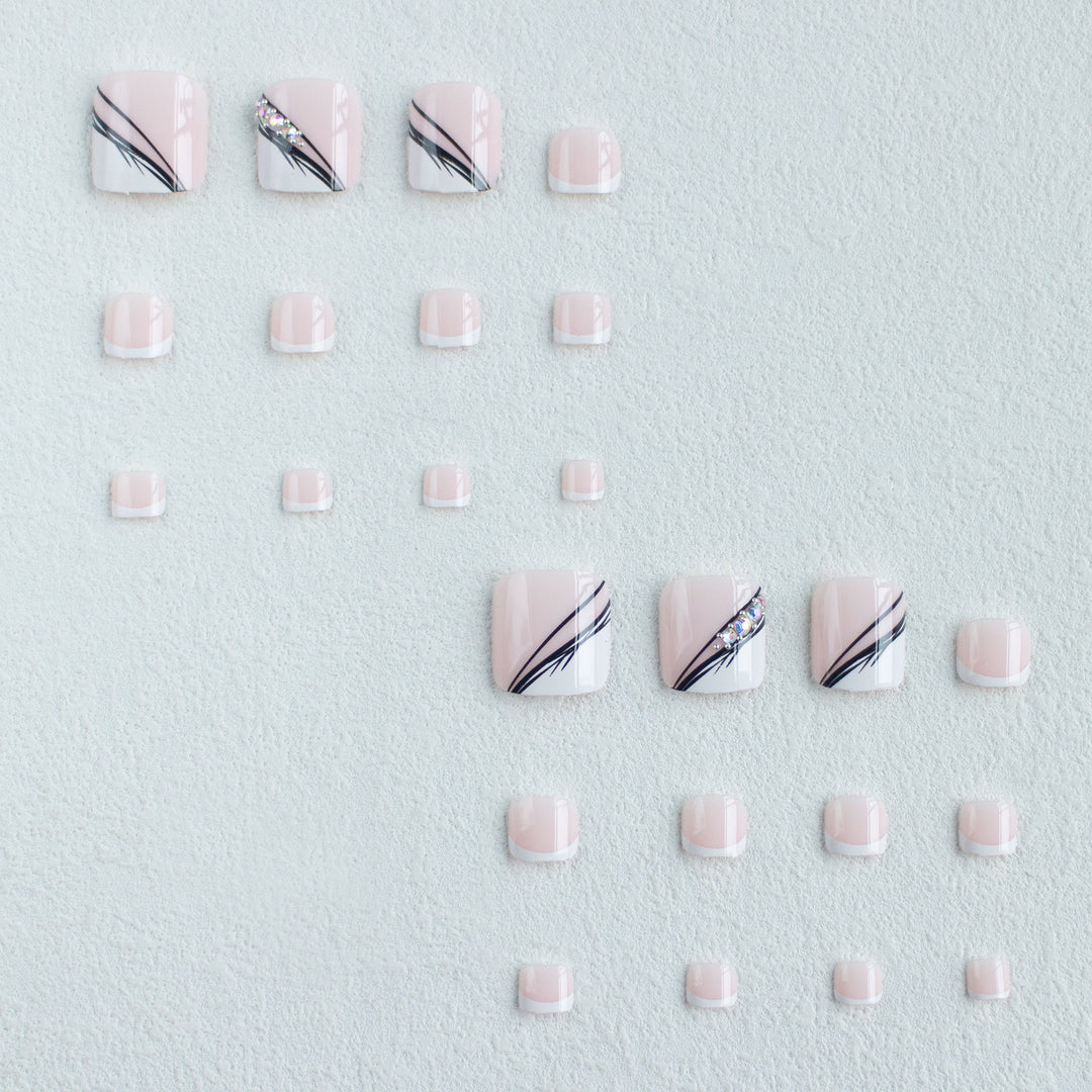 Elegant French Tip Pedicure Nail Art