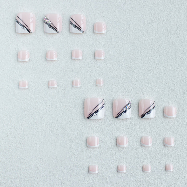 Elegant French Tip Pedicure Nail Art