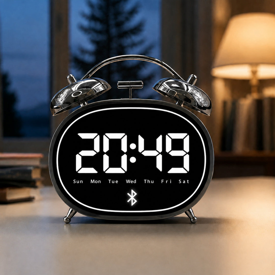 Digital Bluetooth table clock with large digits Stornfield