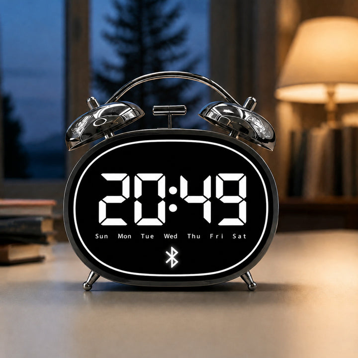 Digital Bluetooth table clock with large digits Stornfield