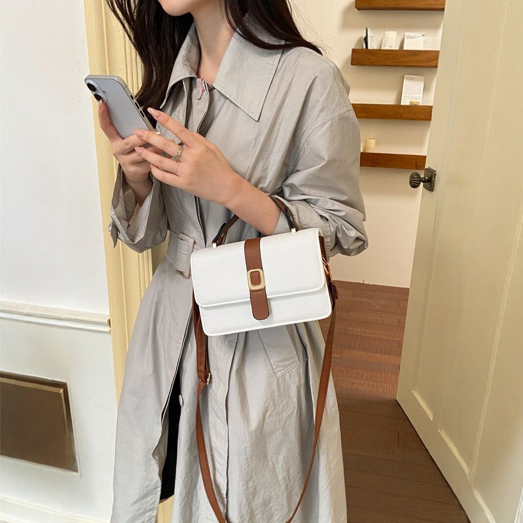 Structured Handheld Leather Satchel