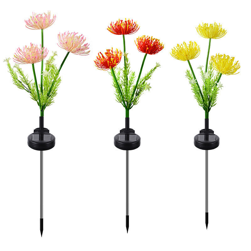 Realistic Solar LED Garden Flower Stake With Chrysanthemum Bloom And Flexible Waterproof Stem Stornfield
