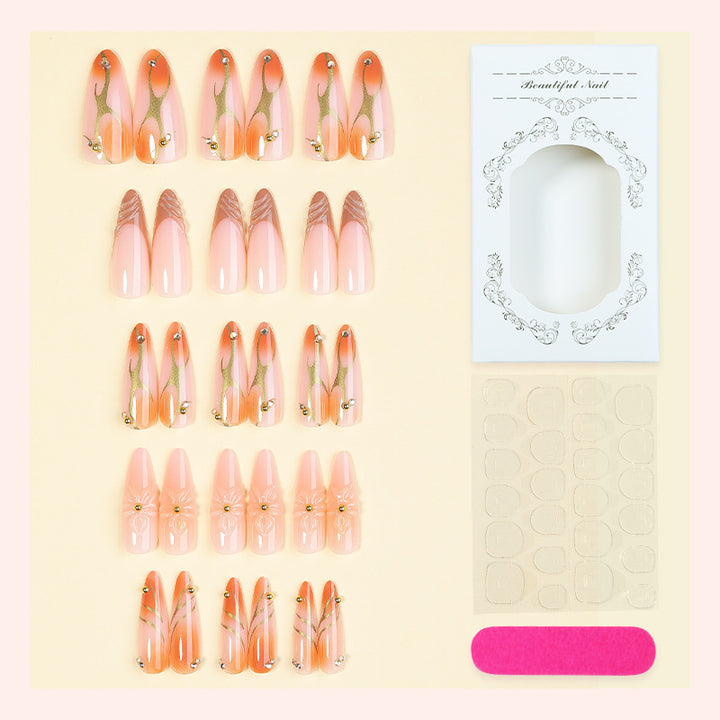Elegant Floral Design Press-On Nails Art Set Stornfield