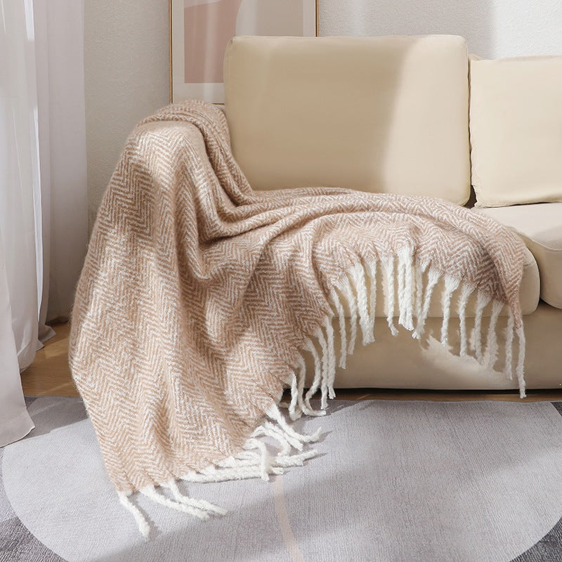 Herringbone Woven Throw Blanket