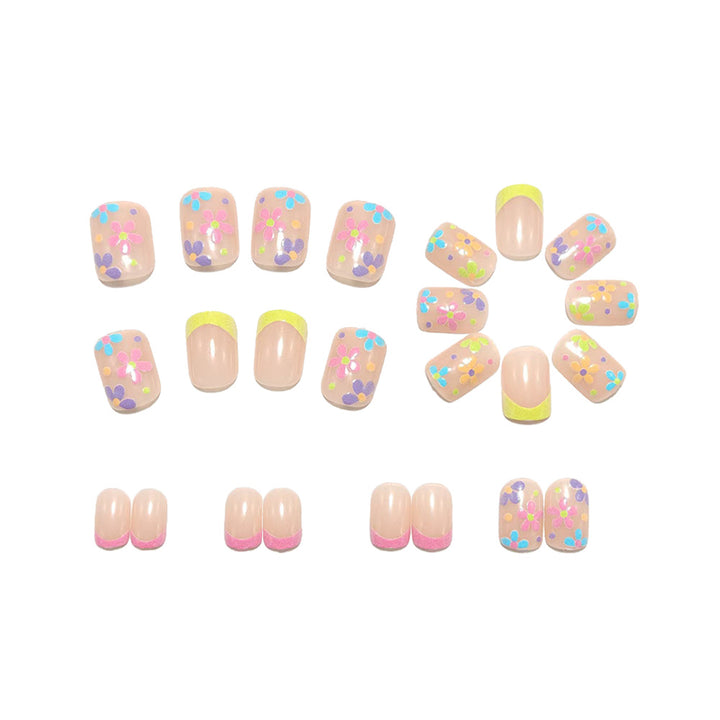 Artificial nails with colorful floral pattern Stornfield