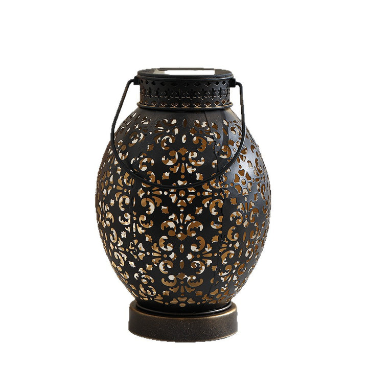 Moroccan-Style Cutwork Metal Candle Lantern with Hanging Handle Stornfield
