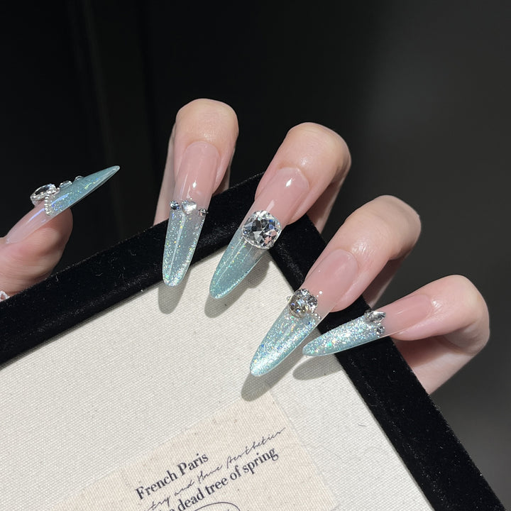 Glamorous Crystal-Embellished Stiletto Press-On Nail Extensions Stornfield