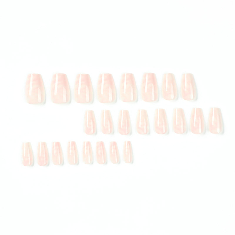 Elegant Nail Extensions with Marbled Accents Stornfield