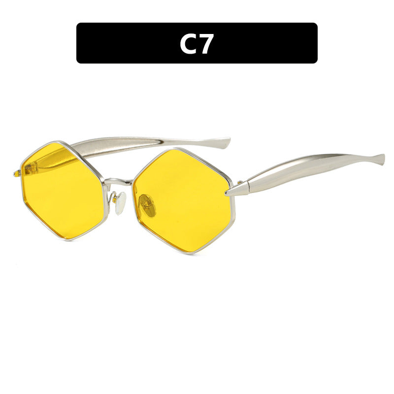 Women's hexagonal sunglasses with elegant metal frame and UV protection Stornfield