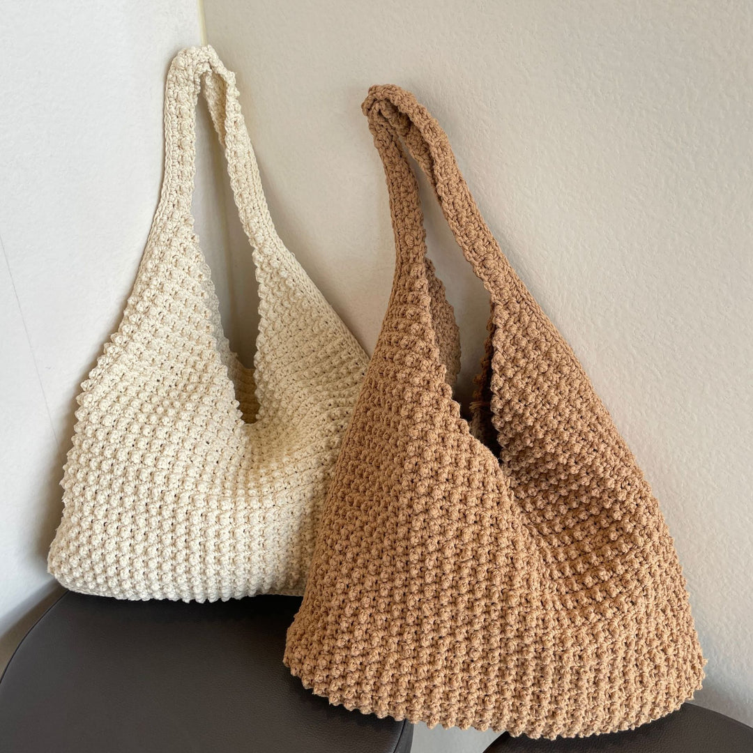 Hand-knotted everyday bag with structured surface Stornfield