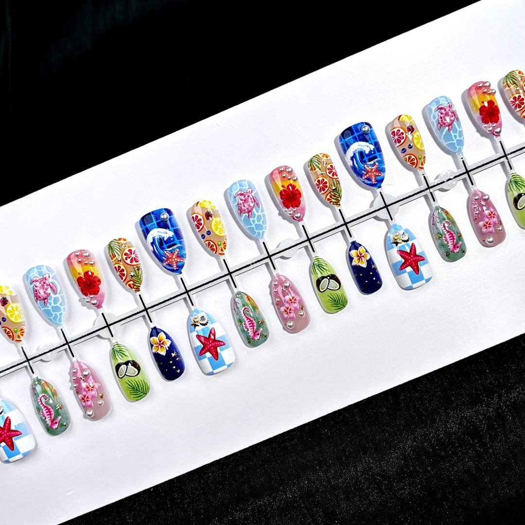 Creative Themed Press-On Nail Art Collection