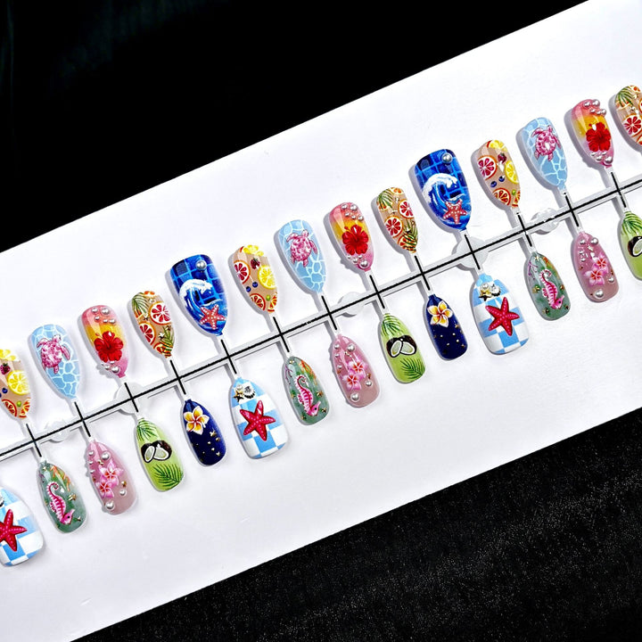 Creative Themed Press-On Nail Art Collection