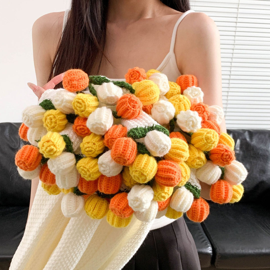 Cozy flower knit scarf Stornfield