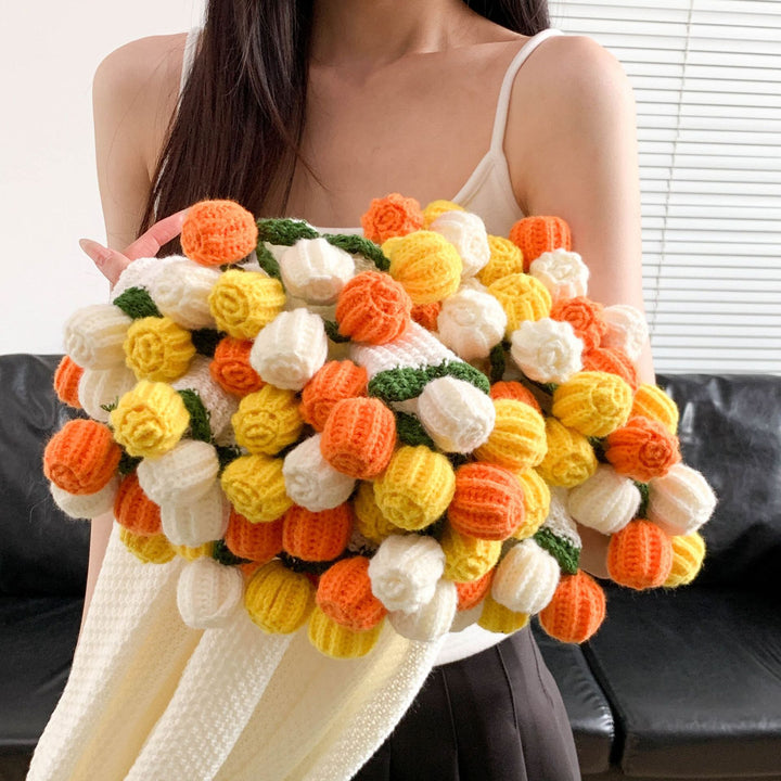 Cozy flower knit scarf Stornfield