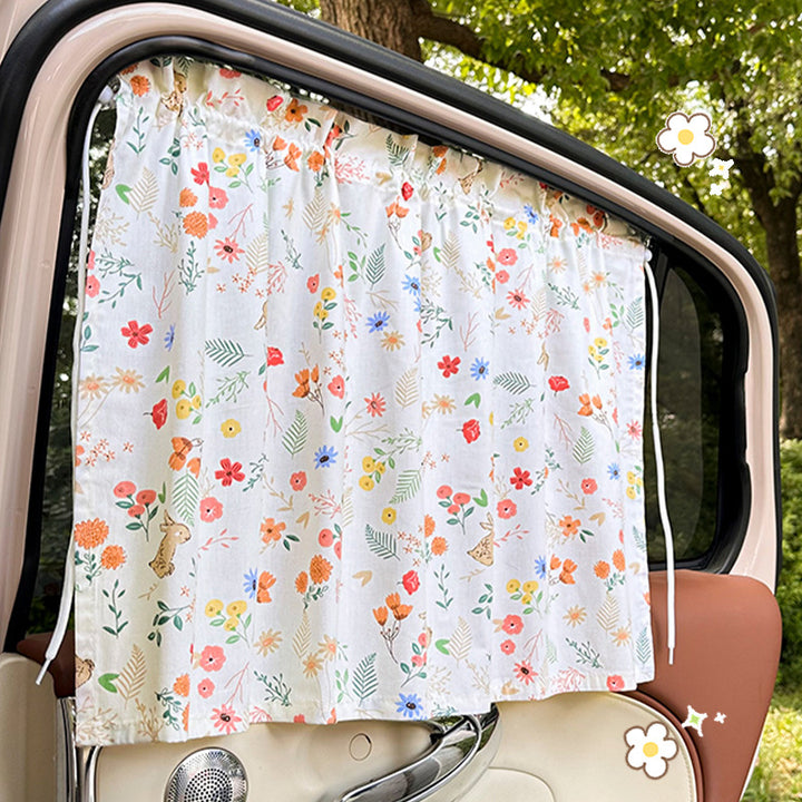 Unisex nan sun protection car curtain with elastic fastening strap and opaque cotton blend Stornfield