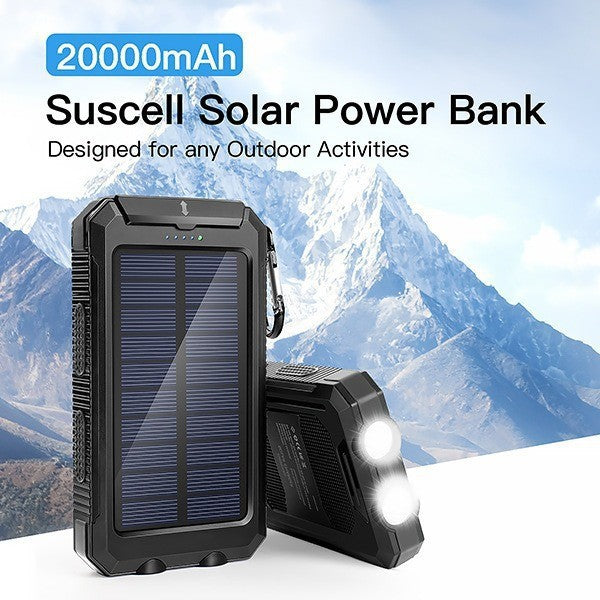 Solar Powerbank with Integrated LED Light and Compass Stornfield