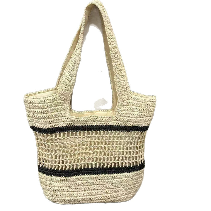 Woven natural material handbag with elegant structure Stornfield