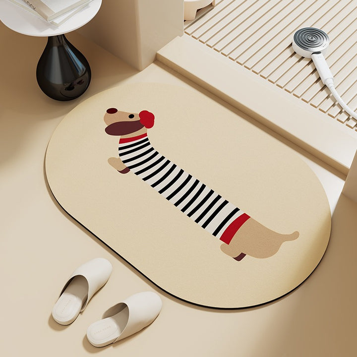 Playful Dog-Themed Bath Mat