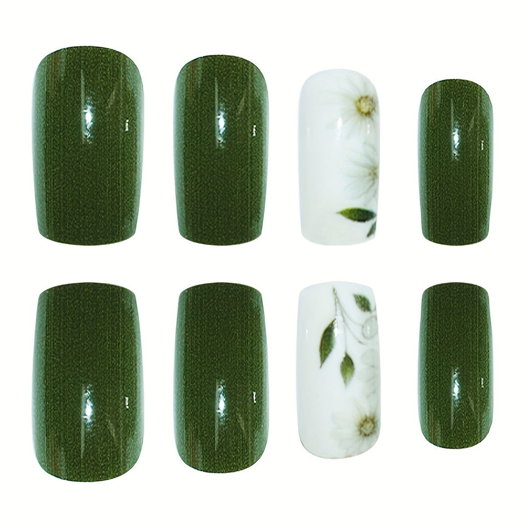 Elegant Floral Embellished Press-On Nail Set Stornfield