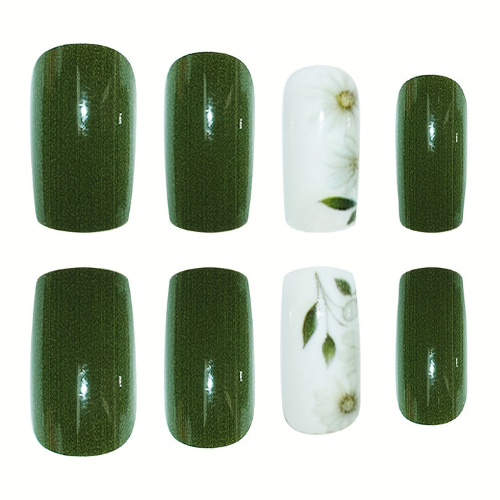Elegant Floral Embellished Press-On Nail Set Stornfield