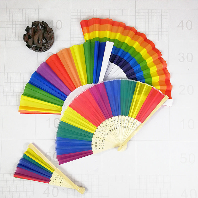 Women's colorful hand fan with artistic design Stornfield