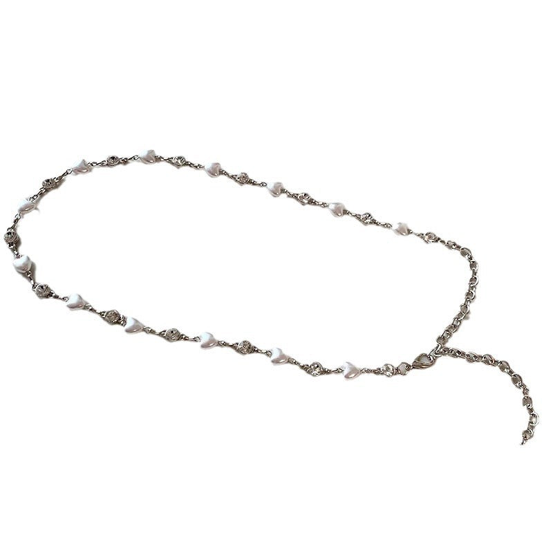 Elegant necklace with pearls and heart pendants Stornfield