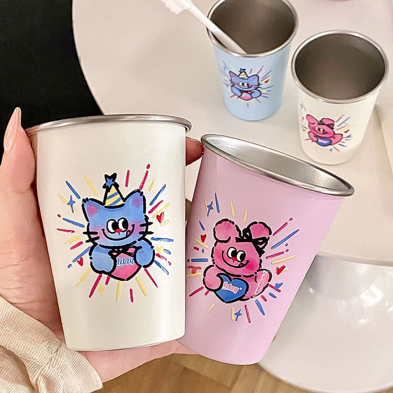 Drink cup with cheerful cat design Stornfield