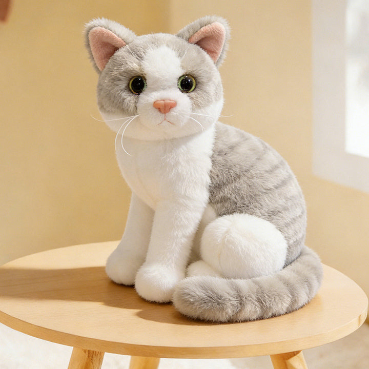 Lifelike Stretching Cat Plush Floor Cuddle Pillow Stornfield