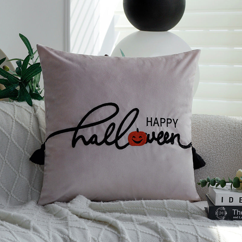 Decorative Halloween pillow with inscription