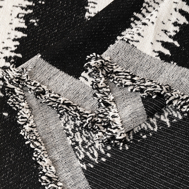 Textured Striped Throw Blanket