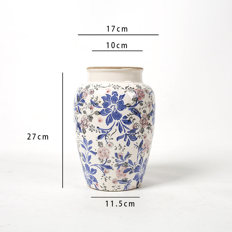 Floral Ceramic Vase with Artistic Design Stornfield