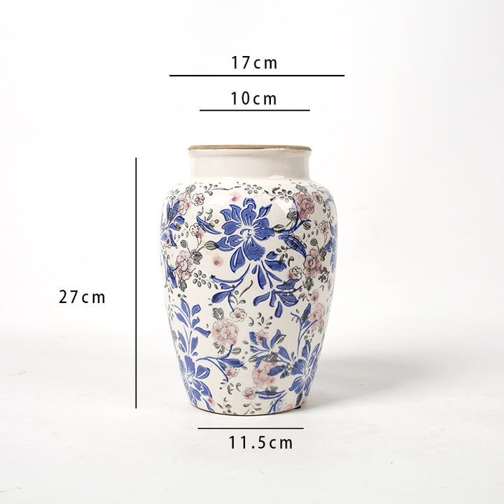 Floral Ceramic Vase with Artistic Design Stornfield
