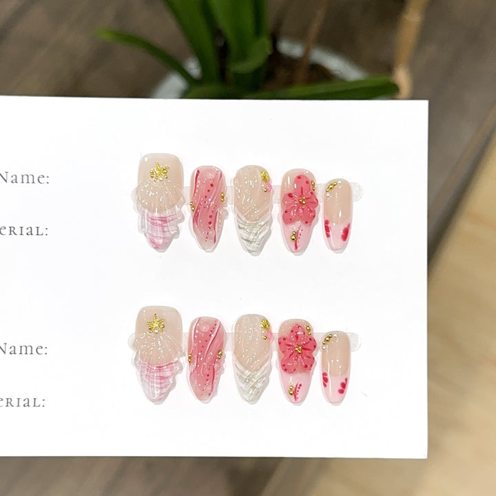 Floral Design Press-On Nail Art Set