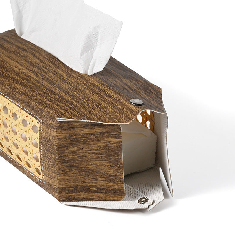 Decorative Rattan Patterned Tissue Box Holder Stornfield