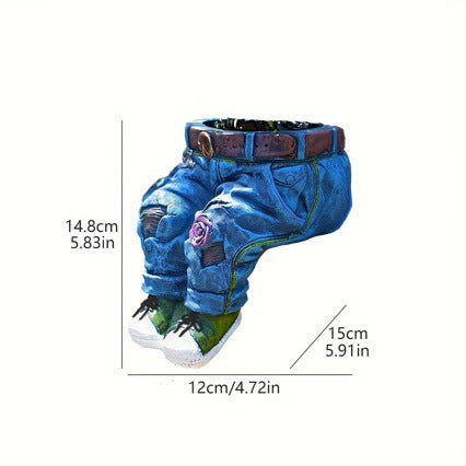 Decorative plant figure in denim look Stornfield