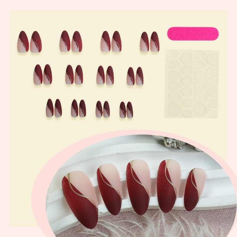 Nail art set with elegant wave patterns Stornfield