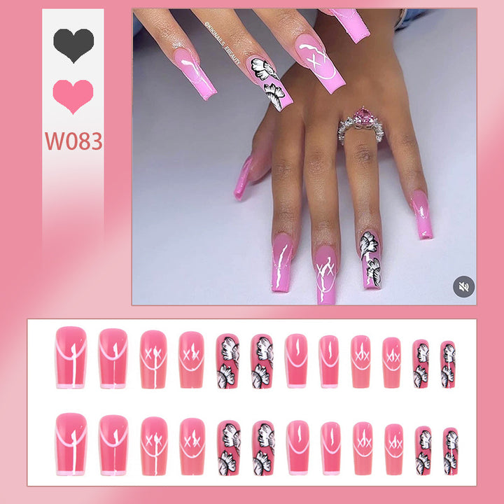 Creative nail art set with floral and graphic designs Stornfield