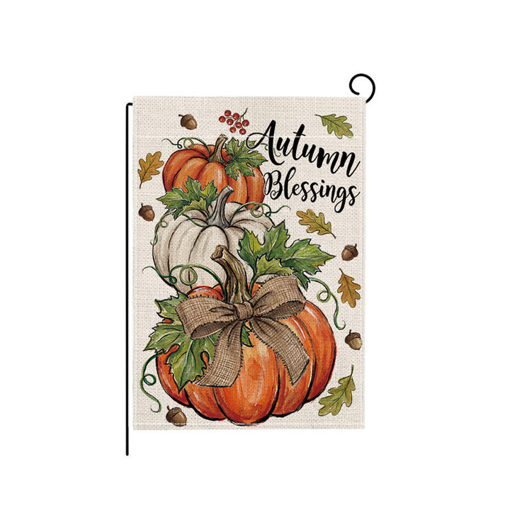 Autumn Harvest Decorative Garden Flag with Squirrel Welcome Design
