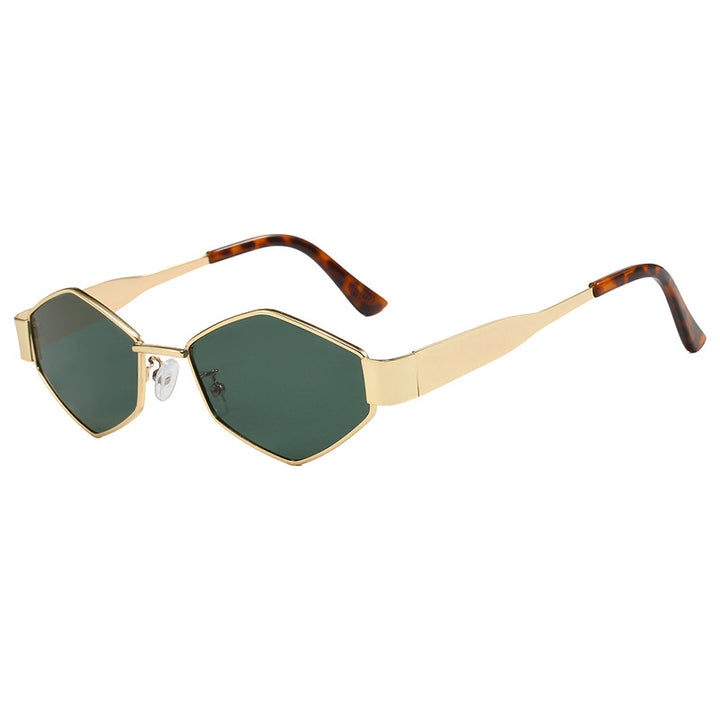 Women's geometric sunglasses with narrow metal frame and polarized lenses Stornfield