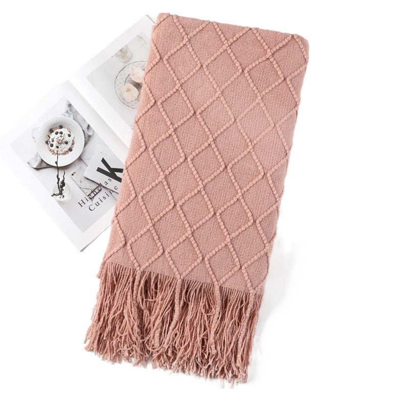 Women's elegant and cozy throw blanket with decorative pattern Stornfield