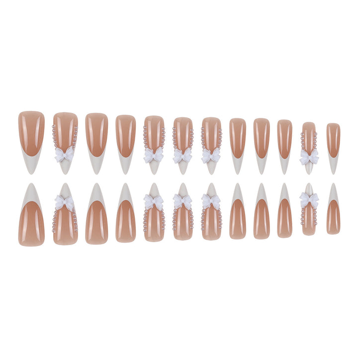 Stiletto Press-On Nails with Decorative Bow Accents Stornfield
