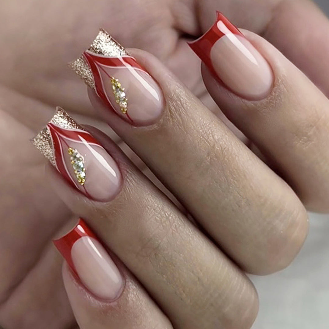 Artistic Rhinestone Nail Art Extensions Stornfield